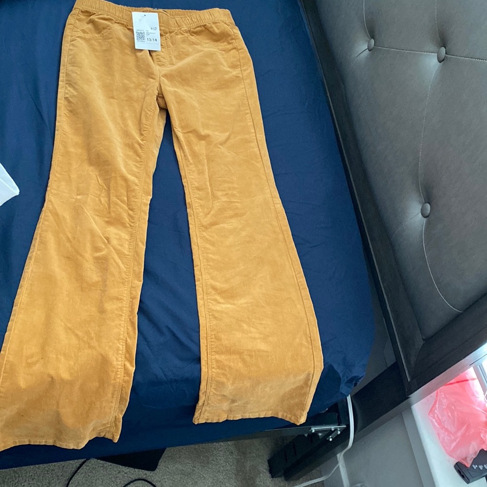 Mustard colored flared pants, forever 21 girls, 13/14